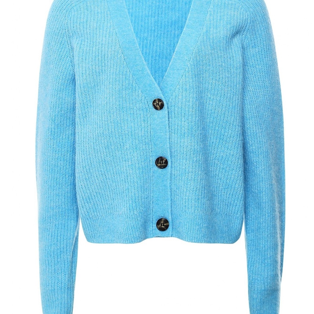 Ganni Blue Cardigan Sweater